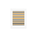 Striped Muted Gold and Charcoal Variable Stripe Retro Modern Pattern Art Print Gallery Image 1