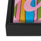 Stripey Swirl Colorful Pop Pattern with Pink  Framed Canvas Print Gallery Image 3