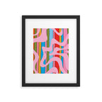 Stripey Swirl Colorful Pop Pattern with Pink  Framed Art Print Gallery Image 6