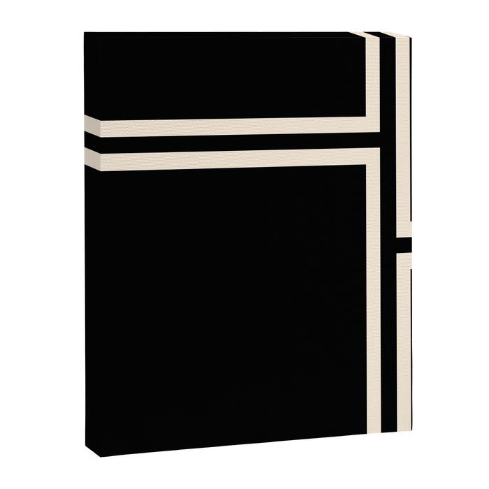 Strong Deco - Geometric Minimalism in Almond Cream and Black Canvas Print Gallery Image 1