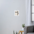 Strong Deco - Minimalist Geometric Design in Black and Almond Cream Art Print Gallery Image 3