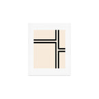 Strong Deco - Minimalist Geometric Design in Black and Almond Cream Art Print Gallery Image 1