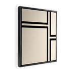 Strong Deco - Minimalist Geometric Design in Black and Almond Cream Framed Canvas Print Gallery Image 2