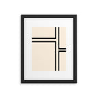 Strong Deco - Minimalist Geometric Design in Black and Almond Cream Framed Art Print Gallery Image 6