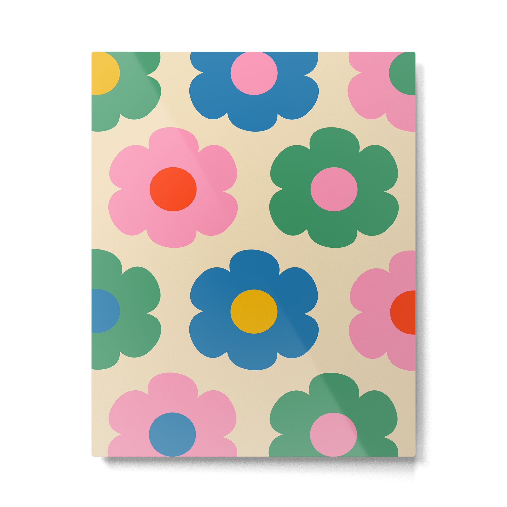 Such Cute Flowers Colorful Retro Pop Floral Pattern Metal Print Gallery Image 6