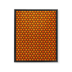 Such Cute Flowers Retro Floral Geo Honeycomb Pattern in 70s Orange and Brown Framed Canvas Print Gallery Image 8