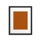 Such Cute Flowers Retro Floral Geo Honeycomb Pattern in 70s Orange and Brown Framed Art Print Gallery Image 6