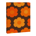 Such Cute Flowers Retro Floral Pattern in 70s Brown and Orange Canvas Print Gallery Image 8