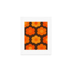 Such Cute Flowers Retro Floral Pattern in 70s Brown and Orange Art Print Gallery Image 1