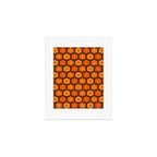Such Cute Flowers Retro Floral Pattern in 70s Orange and Brown  Art Print Gallery Image 1