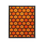 Such Cute Flowers Retro Floral Pattern in 70s Orange and Brown  Framed Canvas Print Gallery Image 8