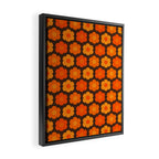 Such Cute Flowers Retro Floral Pattern in 70s Orange and Brown  Framed Canvas Print Gallery Image 2