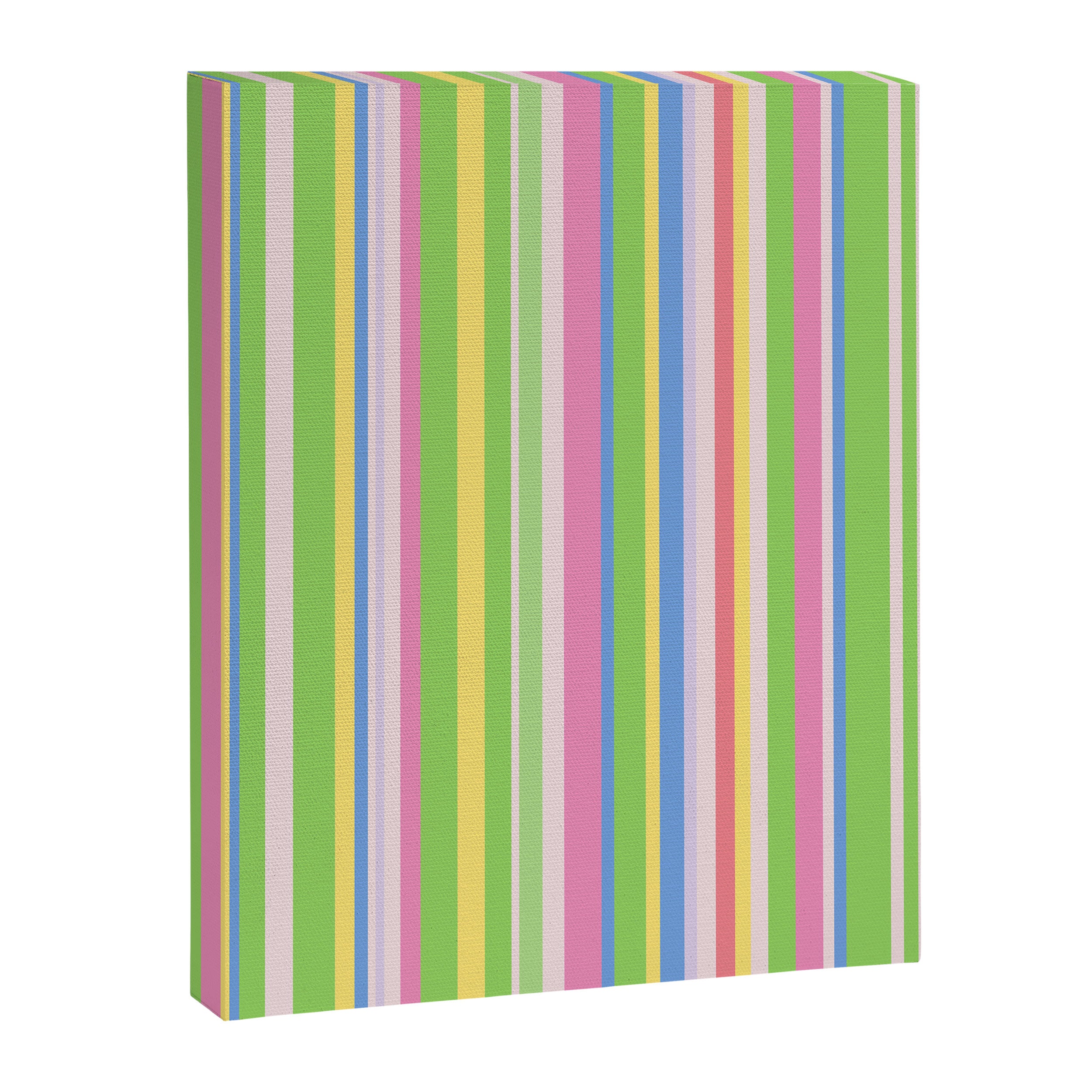 Summer Stripes Lime Green Multicolor Pattern Canvas Print Gallery Image 6