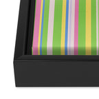 Summer Stripes Lime Green Multicolor Pattern Framed Canvas Print Gallery Image 3