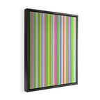 Summer Stripes Lime Green Multicolor Pattern Framed Canvas Print Gallery Image 2