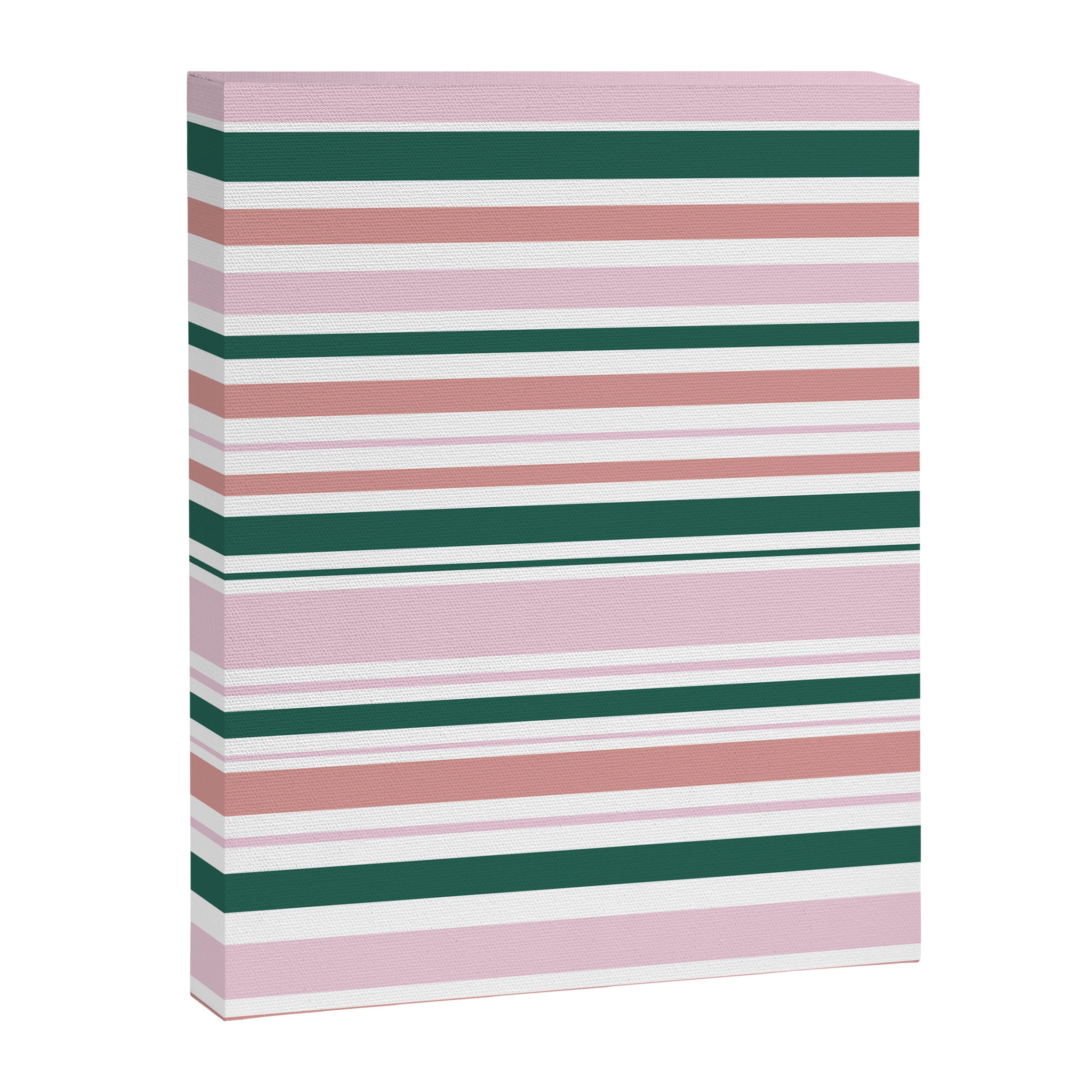 Summer Stripes - Pink, Dusty Rose, Green, and White Canvas Print Gallery Image 8