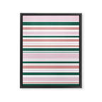 Summer Stripes - Pink, Dusty Rose, Green, and White Framed Canvas Print Gallery Image 8