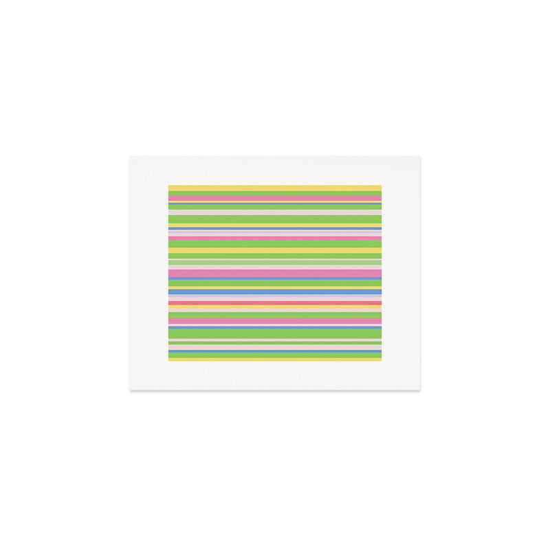 Summer Stripes Spring Green Pastel Multicolor Pattern Art Print Gallery Image 1