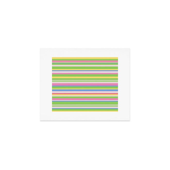 Summer Stripes Spring Green Pastel Multicolor Pattern Art Print Gallery Image 1
