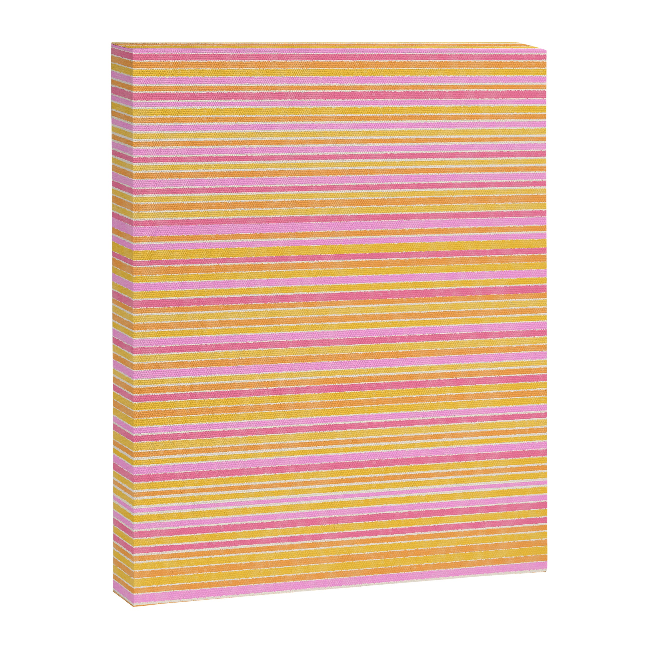 Summer Watercolor Fine Striped Pattern Pink Orange Yellow Canvas Print Gallery Image 8