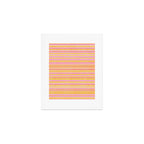Summer Watercolor Fine Striped Pattern Pink Orange Yellow Art Print Gallery Image 1