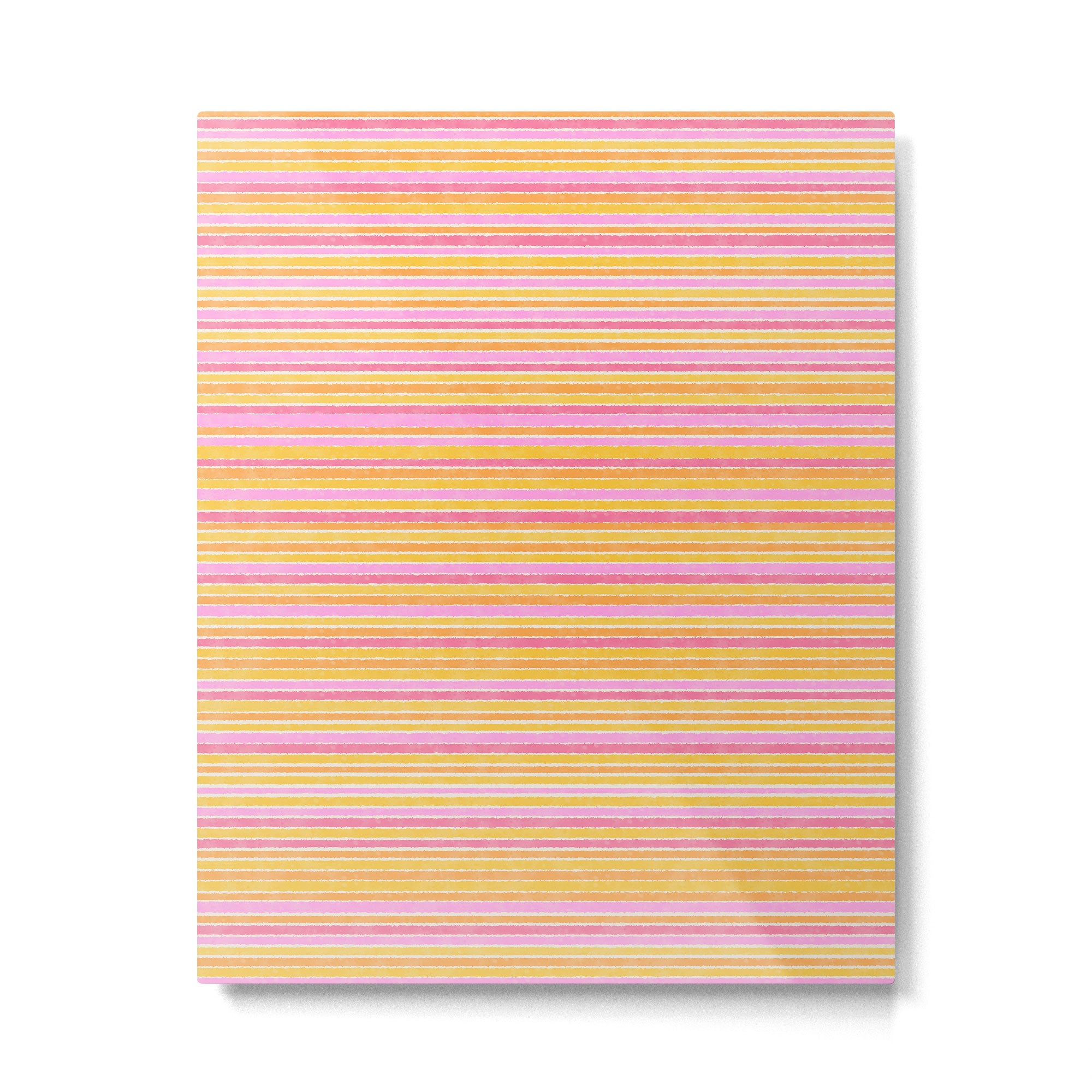 Summer Watercolor Fine Striped Pattern Pink Orange Yellow Metal Print Gallery Image 6