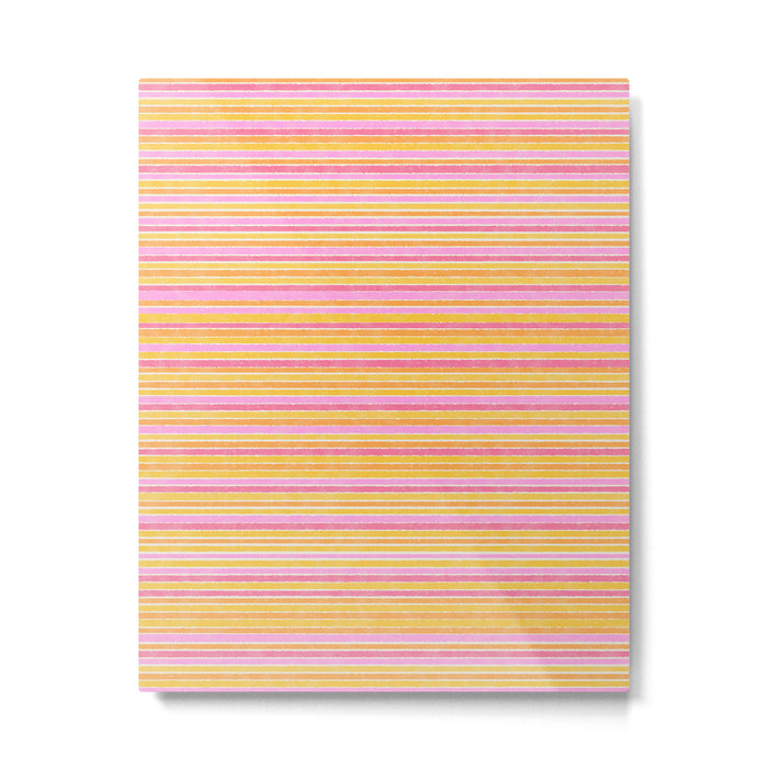 Summer Watercolor Fine Striped Pattern Pink Orange Yellow Metal Print Gallery Image 1