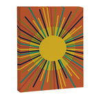 Sun 2 - Mid Mod Multicolor Sunburst on Orange Canvas Print Gallery Image 8