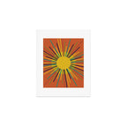Sun 2 - Mid Mod Multicolor Sunburst on Orange Art Print Gallery Image 1