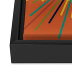 Sun 2 - Mid Mod Multicolor Sunburst on Orange Framed Canvas Print Gallery Image 3