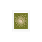 Sun and Moon 2 - Mid Century Modern Minimalism in Mid Mod Olive Green and Beige Art Print Gallery Image 1