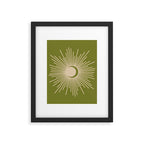 Sun and Moon 2 - Mid Century Modern Minimalism in Mid Mod Olive Green and Beige Framed Art Print Gallery Image 6