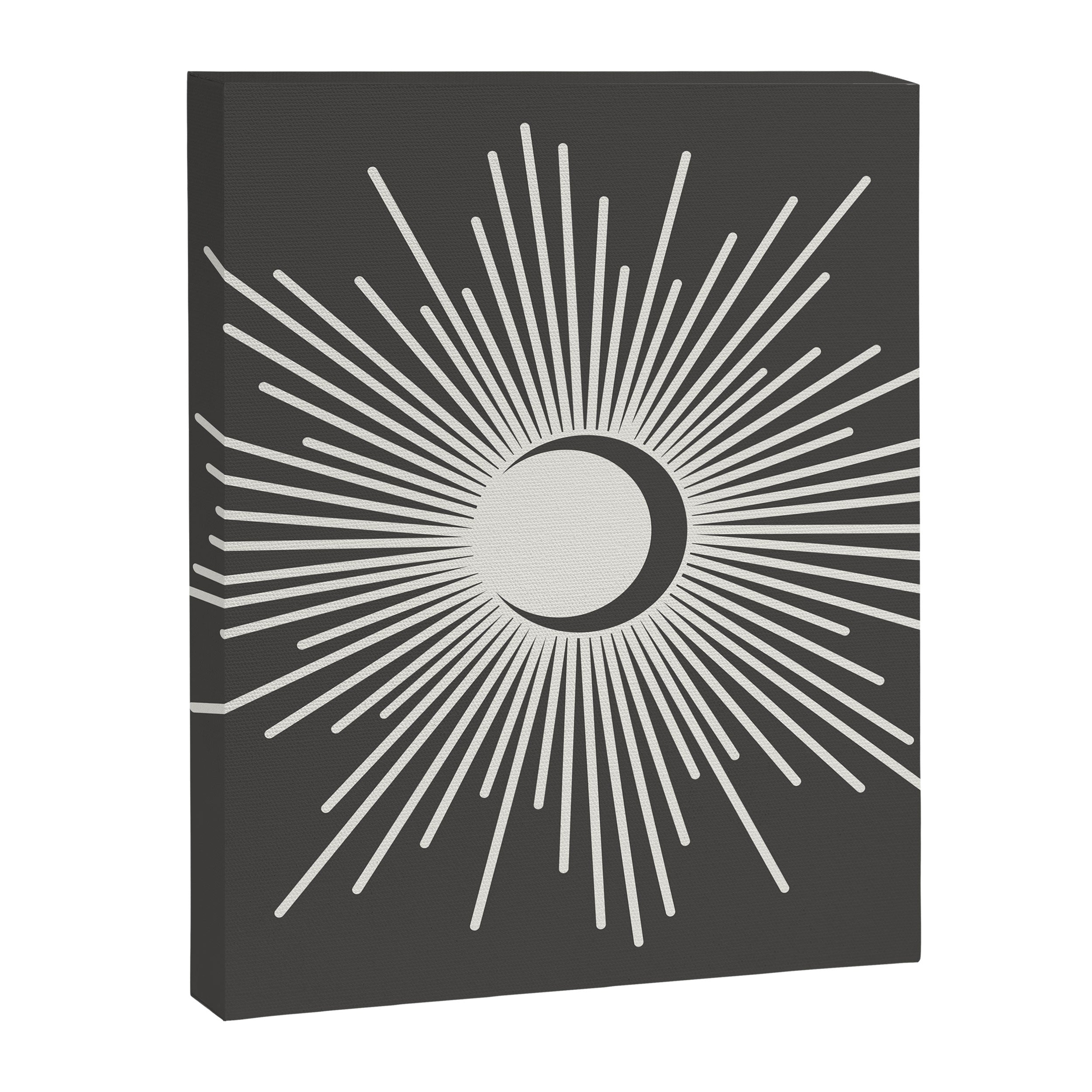 Sun and Moon - Charcoal Gray  Canvas Print Gallery Image 8