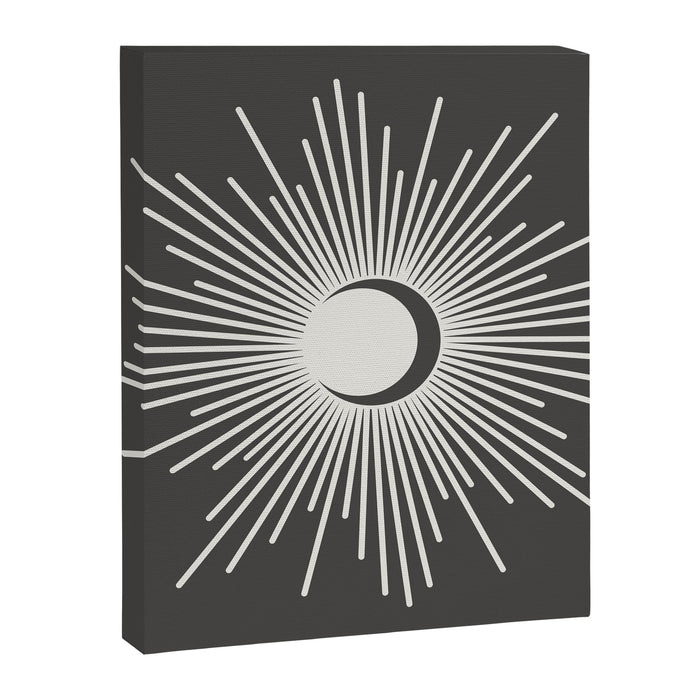 Sun and Moon - Charcoal Gray  Canvas Print Gallery Image 1