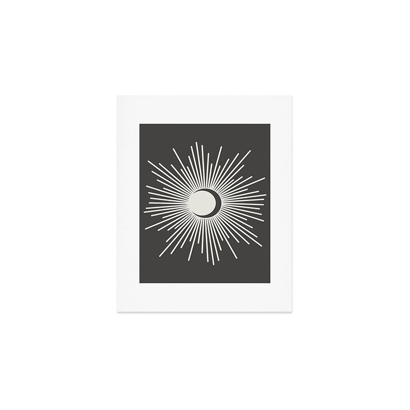Sun and Moon - Charcoal Gray  Art Print Gallery Image 1