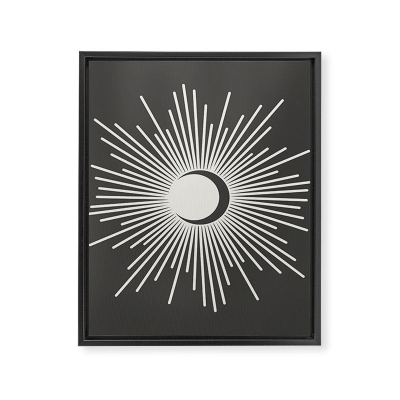 Sun and Moon - Charcoal Gray  Framed Canvas Print Gallery Image 8