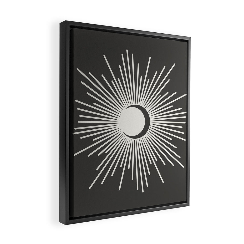 Sun and Moon - Charcoal Gray  Framed Canvas Print Gallery Image 2