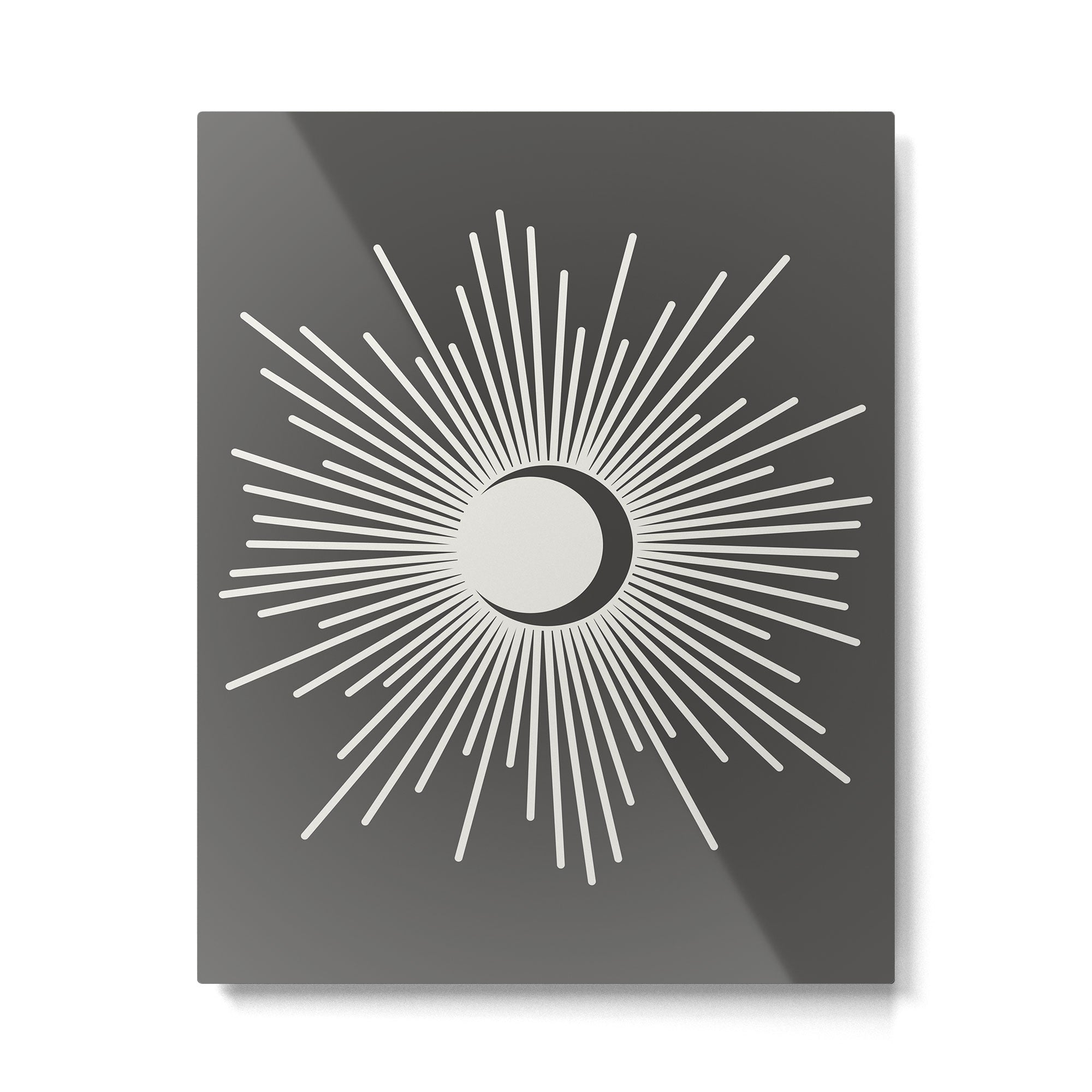 Sun and Moon - Charcoal Gray  Metal Print Gallery Image 6