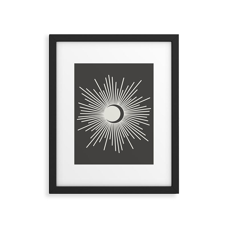 Sun and Moon - Charcoal Gray  Framed Art Print Gallery Image 6