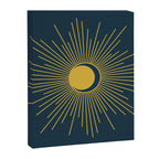 Sun and Moon - Mid Century Modern Minimalism in Light Mustard and Navy Blue Canvas Print Gallery Image 8