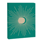 Sun and Moon - Mid Century Modern Minimalism in Mid Mod Teal and Beige Canvas Print Gallery Image 8