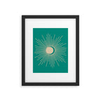 Sun and Moon - Mid Century Modern Minimalism in Mid Mod Teal and Beige Framed Art Print Gallery Image 6