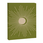 Sun and Moon - Minimalist Mid Mod Olive Green and Beige Design Canvas Print Gallery Image 8