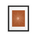 Sun and Moon Minimalist Sunburst in Terracotta Earth Tones Framed Art Print Gallery Image 6