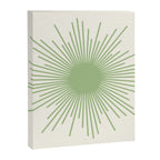 Sun - Mid Century Modern Minimalist Sun and Sun Rays in Light Sage Green & Cream Canvas Print Gallery Image 8