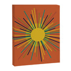 Sun - Mid Century Modern Multicolor Sunburst on Orange Canvas Print Gallery Image 8