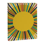 Sunbow 3 - Mid Mod Multicolor Sunburst Sun on Beige Canvas Print Gallery Image 8