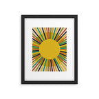Sunbow 3 - Mid Mod Multicolor Sunburst Sun on Beige Framed Art Print Gallery Image 6