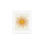 Sunburst Mid Century Modern Sun in Orange and Mustard on Light Cream Art Print Gallery Image 1