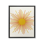 Sunburst Mid Century Modern Sun in Orange and Mustard on Light Cream Framed Canvas Print Gallery Image 8